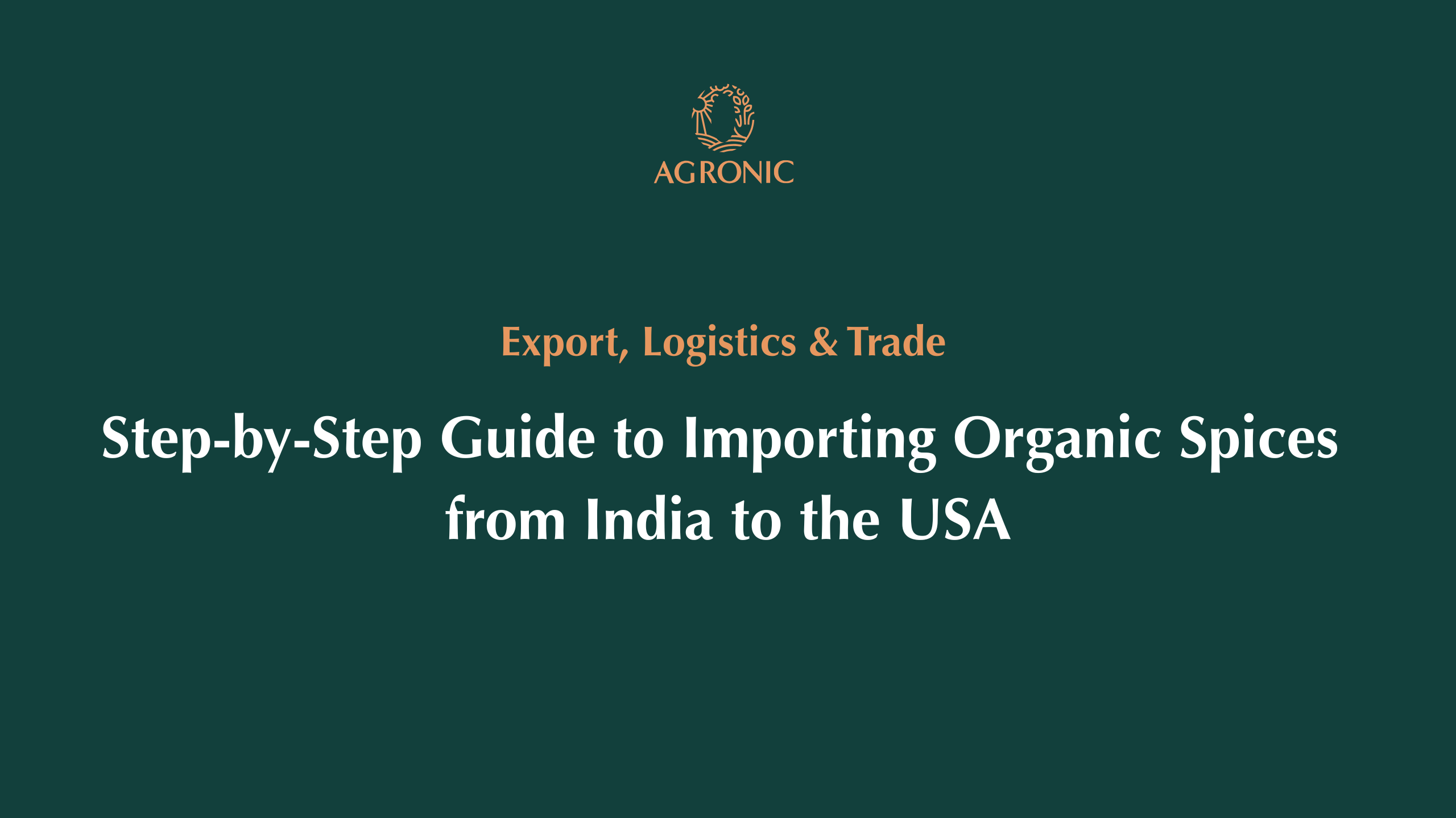 Step-by-Step Guide to Importing Organic Spices from India to the USA